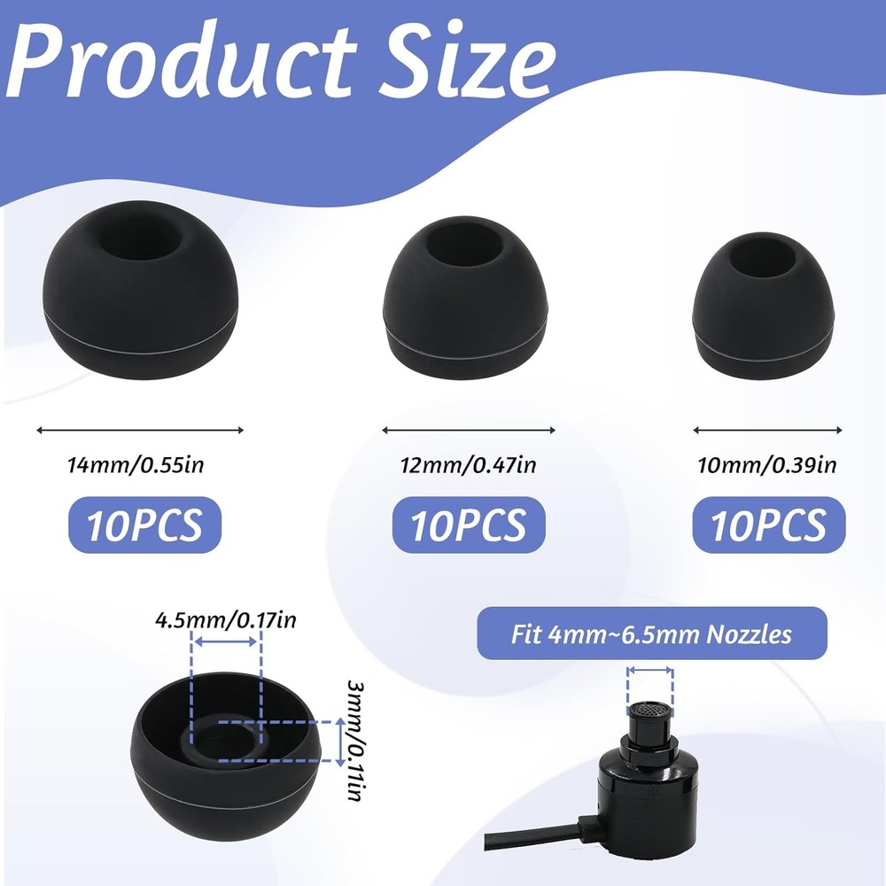 Silicone Earbud Tips Replacement Soft Covers Fit Most Headphones