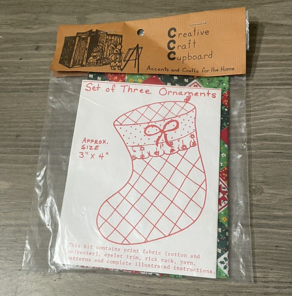 Vintage Creative Craft Cupboard Stocking Ornaments Kit unused