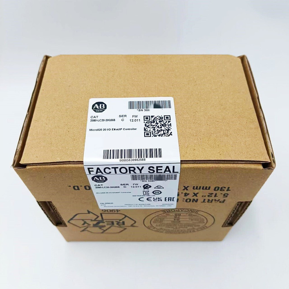 New Allen Bradley AB 2080-LC20-20QBB Micro800 SerC ENet/IP Controller 24VDC TX