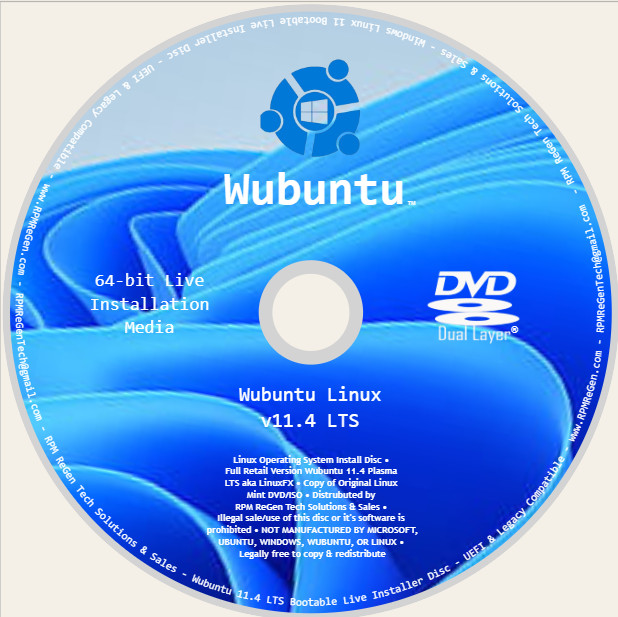 Wubuntu 11.4 Long Term Support Installation Disc: BOOTABLE LINUX WindowsFX WINUX