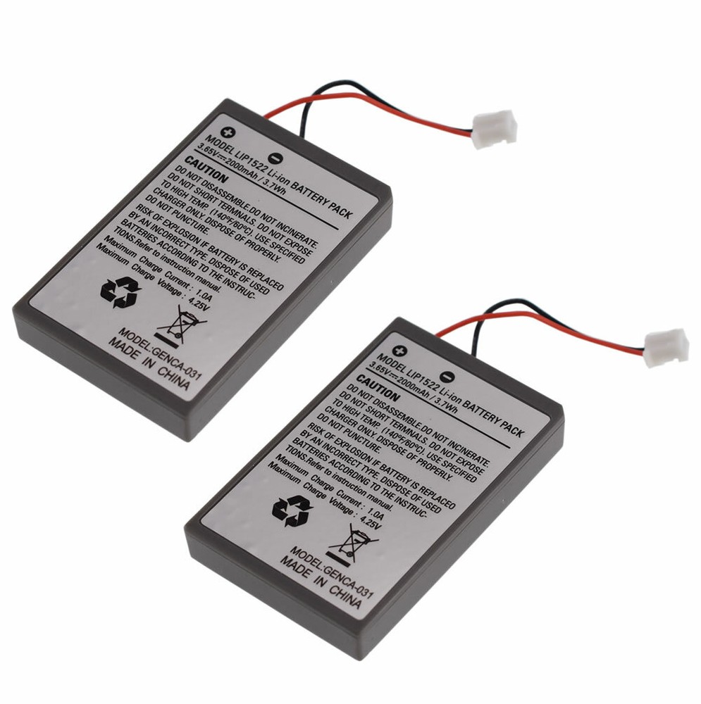 2 Pack 2000mAh 3.7V Replacement Battery for Sony PS4 Controller + Charging Cable