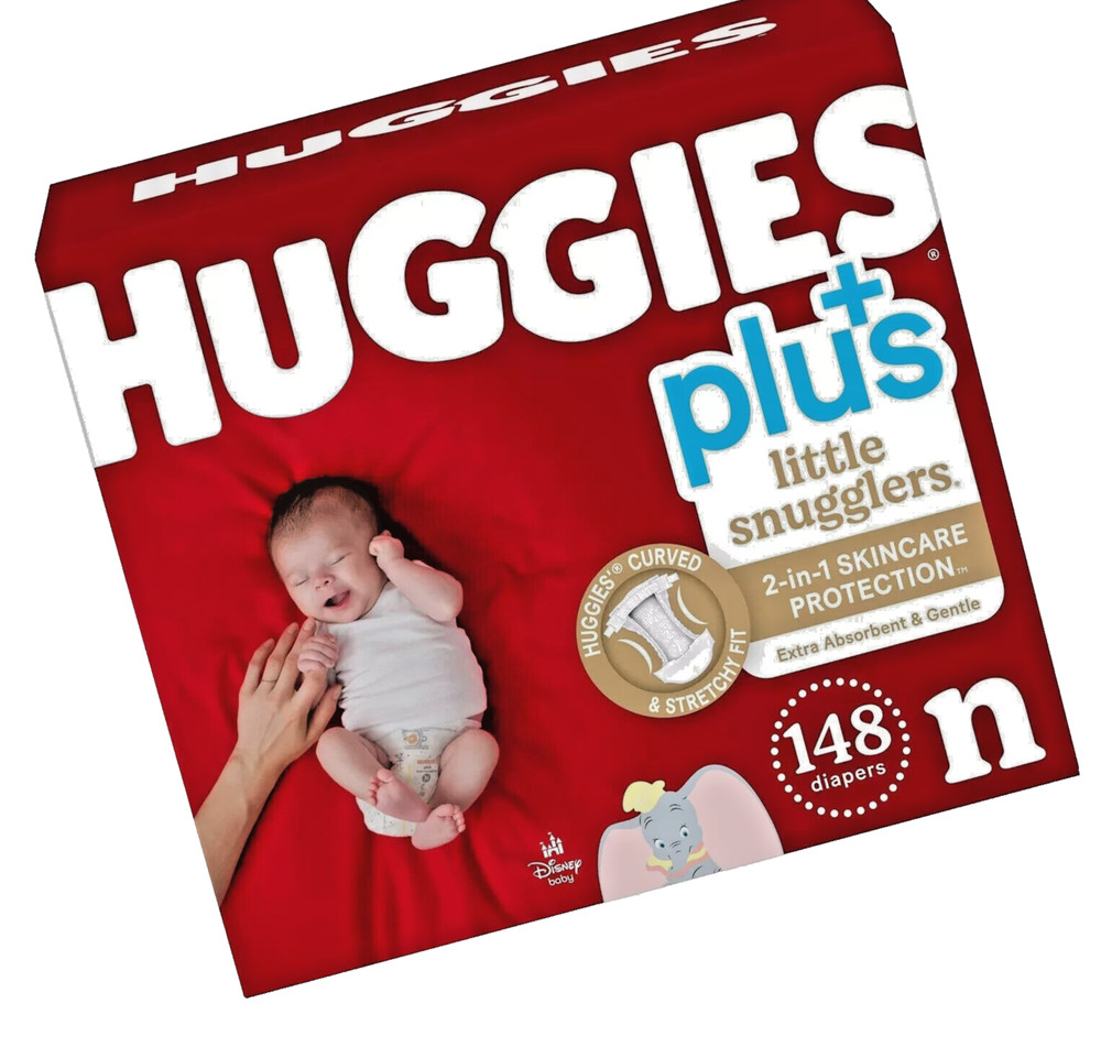 Huggies Plus Diapers Size Newborn 148 COUNT