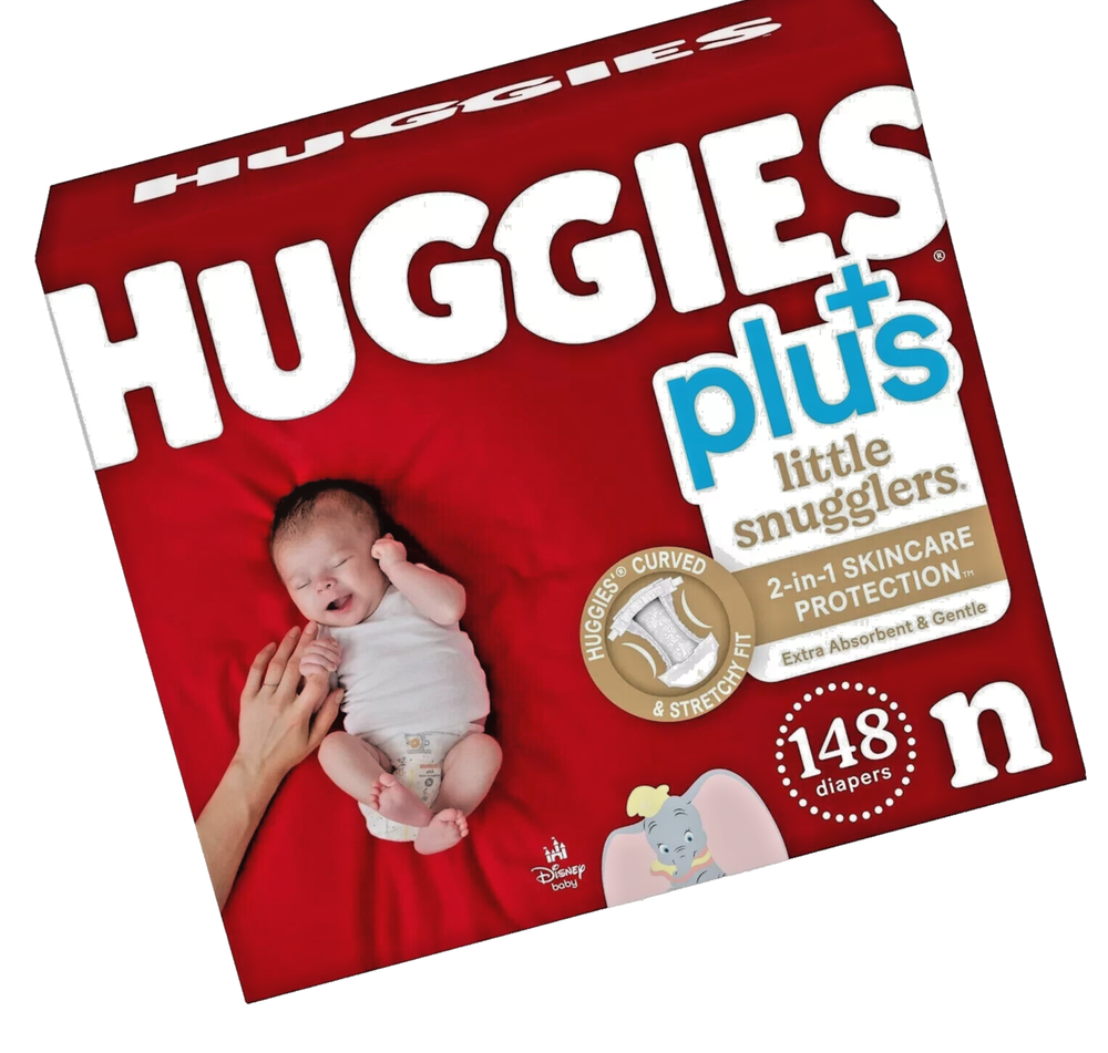 Huggies Plus Diapers Size Newborn 148 COUNT