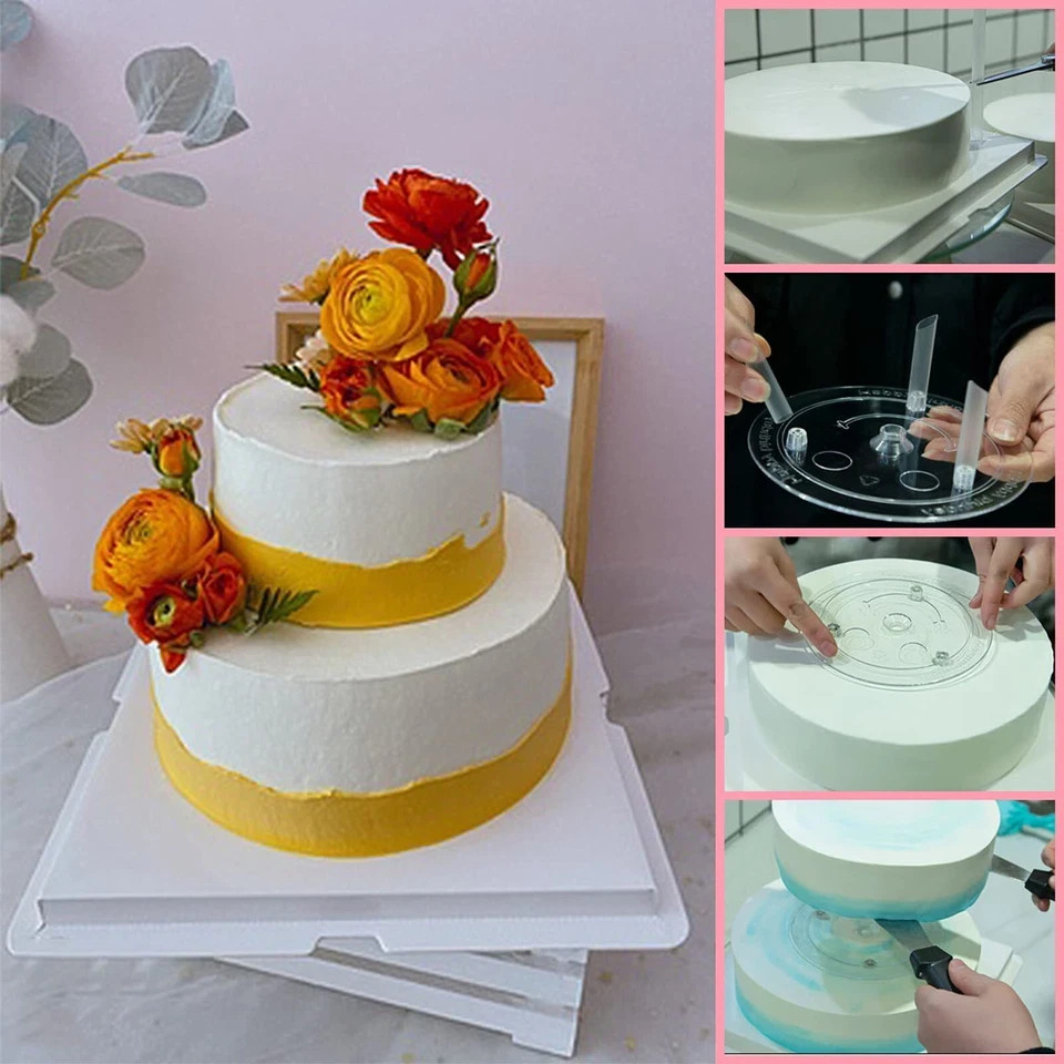 Cake Sticks Support Rods With Cake Board Drumswhite Plastic Cake Separator Plate