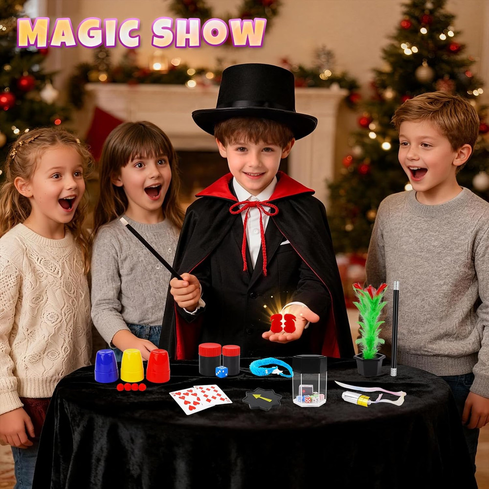 Magic Kit, Magic Tricks for Kids, Magic Set Includes Magic Wand Magician Costume