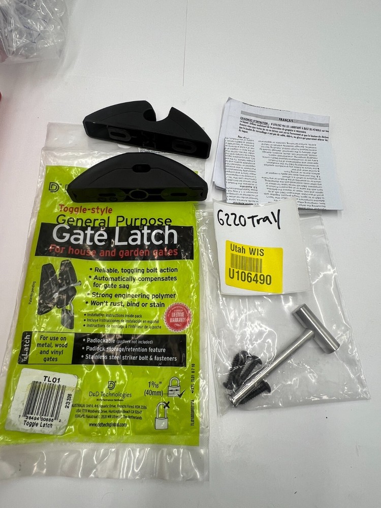 D&D Technologies Gate Latch TL01 For House & Garden Gate, Toggle-style
