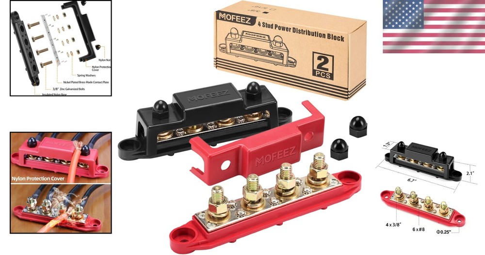Premium 250A Bus Bar with 6 Screw Terminals - Safe Power Distribution Solution