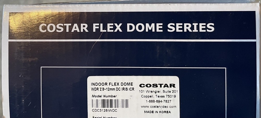 Costar Video Systems Flex Vandal Dome Series CDC3128IWDC