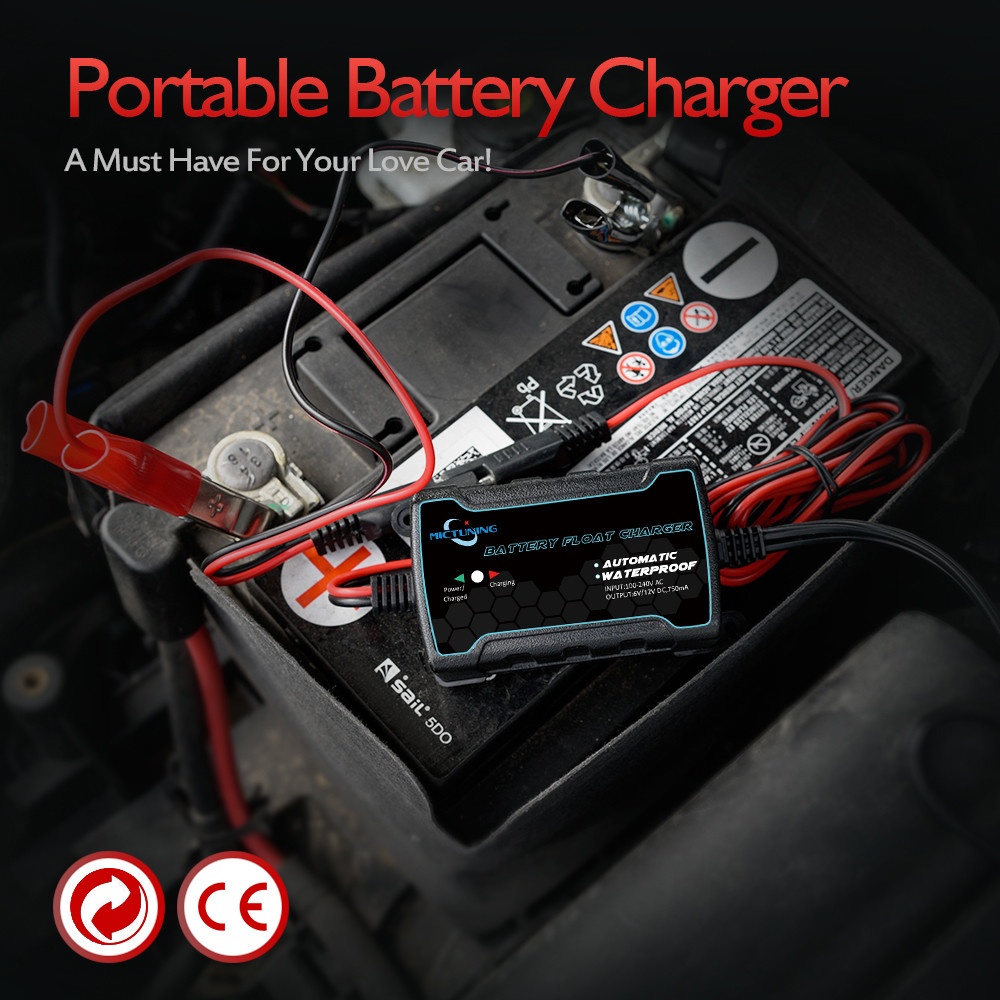 MICTUNING 6V 12V Intelligent Fully Automatic Battery Float Charger / Maintainer