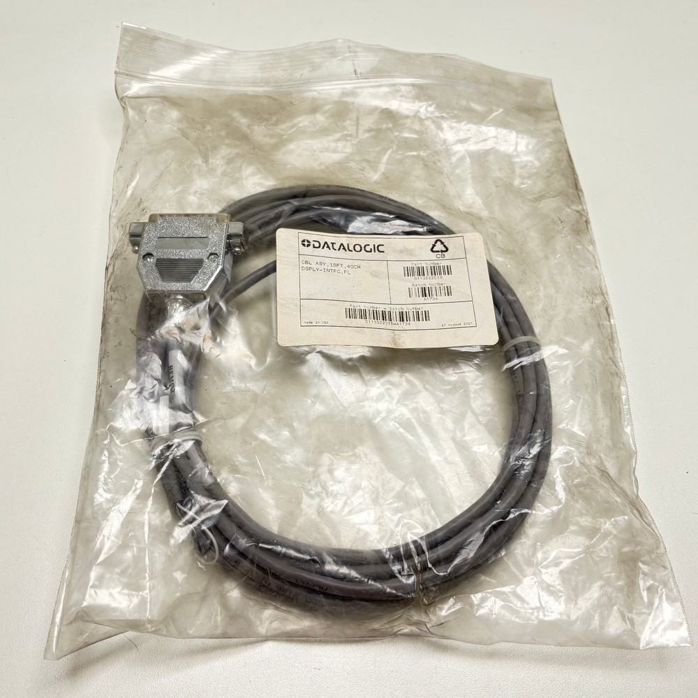 DATALOGIC 0113522C15 CABLE ASSEMBLY 15FT, 40CH, DISPLAY-INTFC, FL
