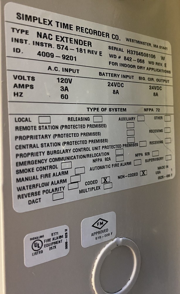 Simplex 4009-9201 IDNet NAC Extender