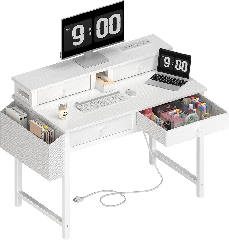 32"Vanity Makeup Desk with Drawers Storage Home Office Writing Study Table White