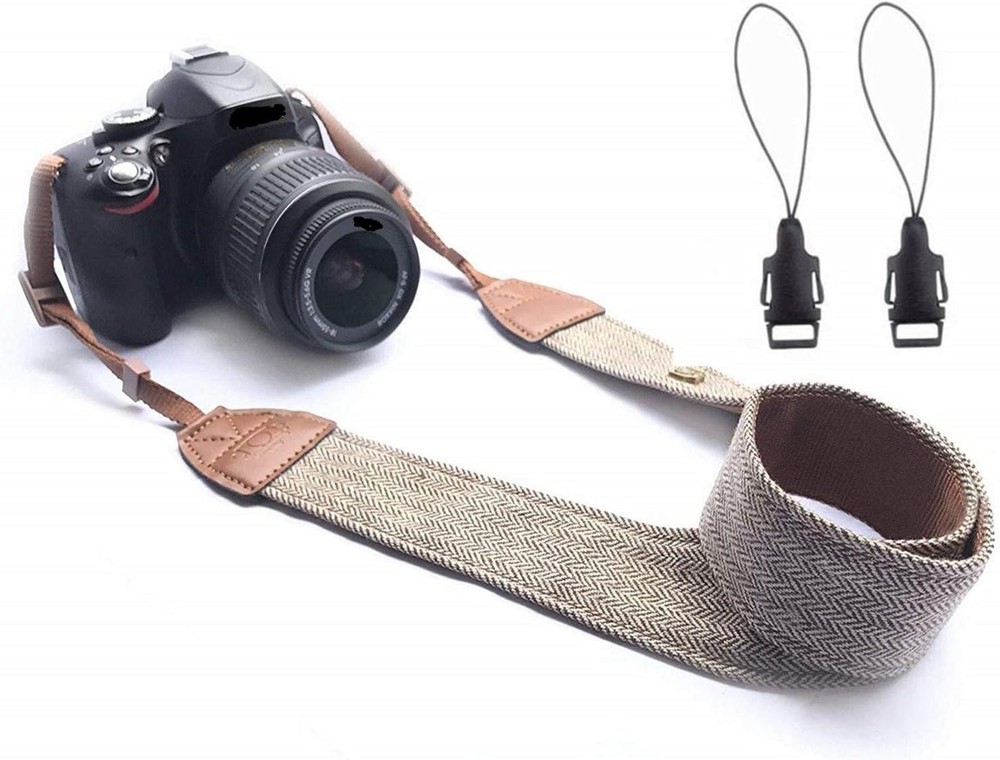 WANBY Camera Strap Brown Canvas Neck Shoulder with Quick Release...