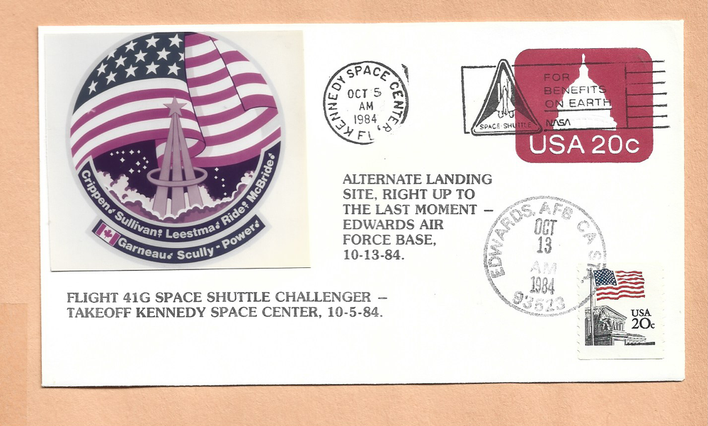 SHUTTLE CHALLENGER STS-41G LAUNCH & ALTERNATE LANDING EAFB OCT 1984 SPACE NASA