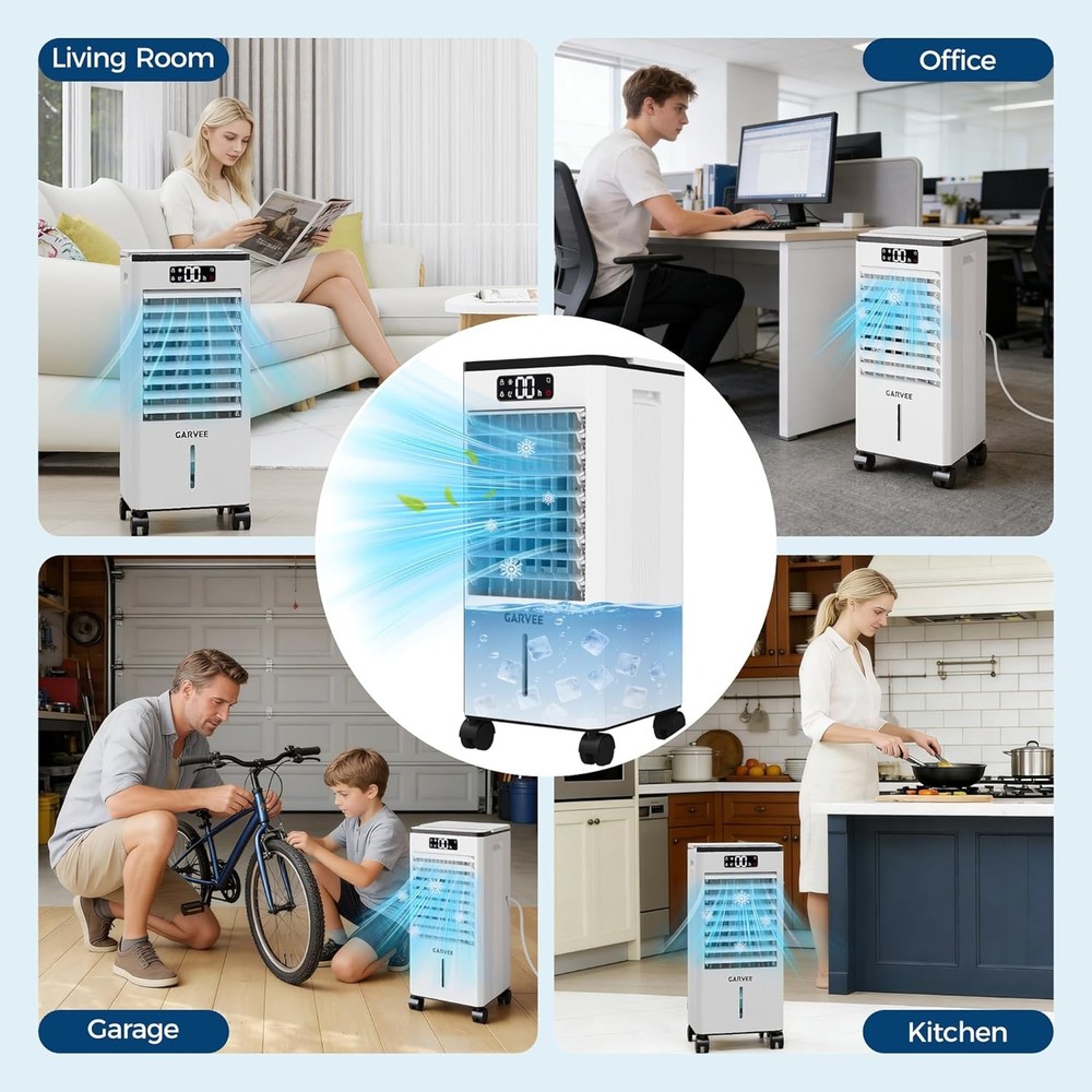Portable air conditioners, 1.84Gal Touch Screen Swamp Cooler with Remote Control