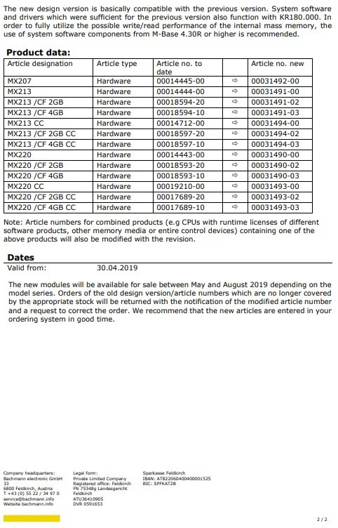 Bachmann MX213 CPU I/O Controller PLC Processor Module 00031491-00 *Bare/New*