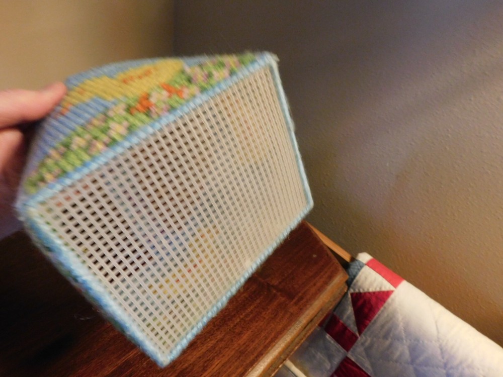 Handmade Easter Basket Needlepoint on Plastic Canvas Chicks