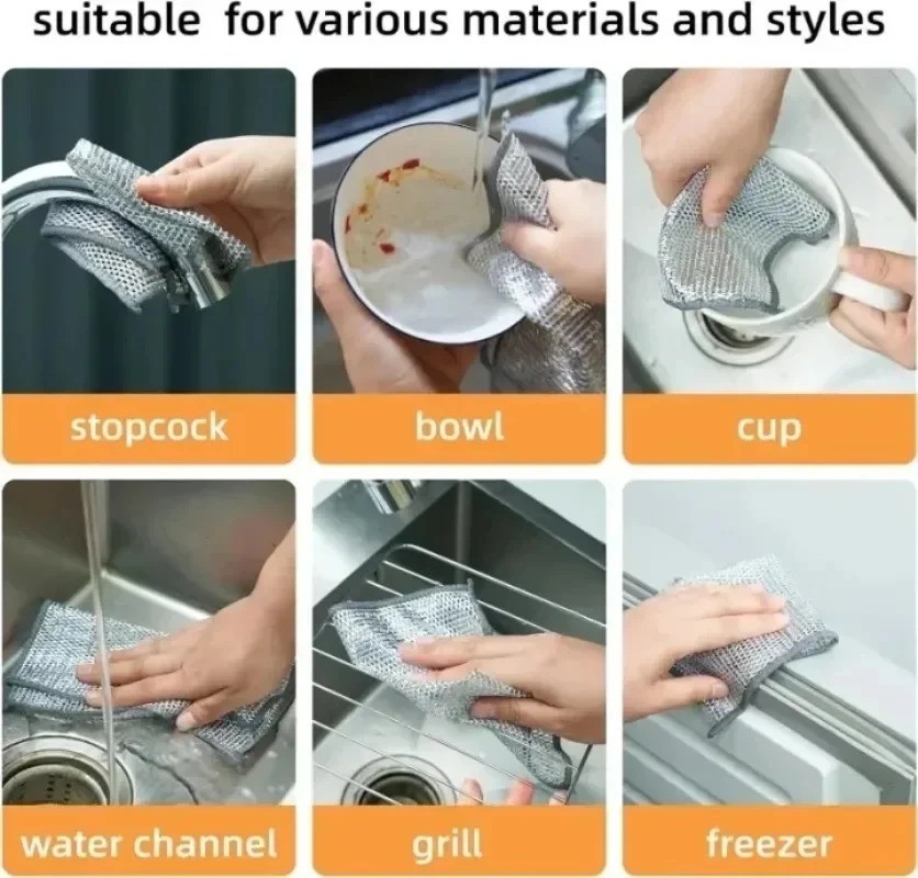 20pcs Multipurpose Wire Miracle Cleaning Clothes Thickened Cleaning Sponge Scrub