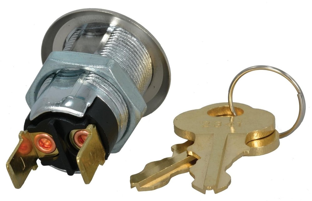 (PACK OF 2) Momentary Switch Lock Spade Terminal with 2 Keys