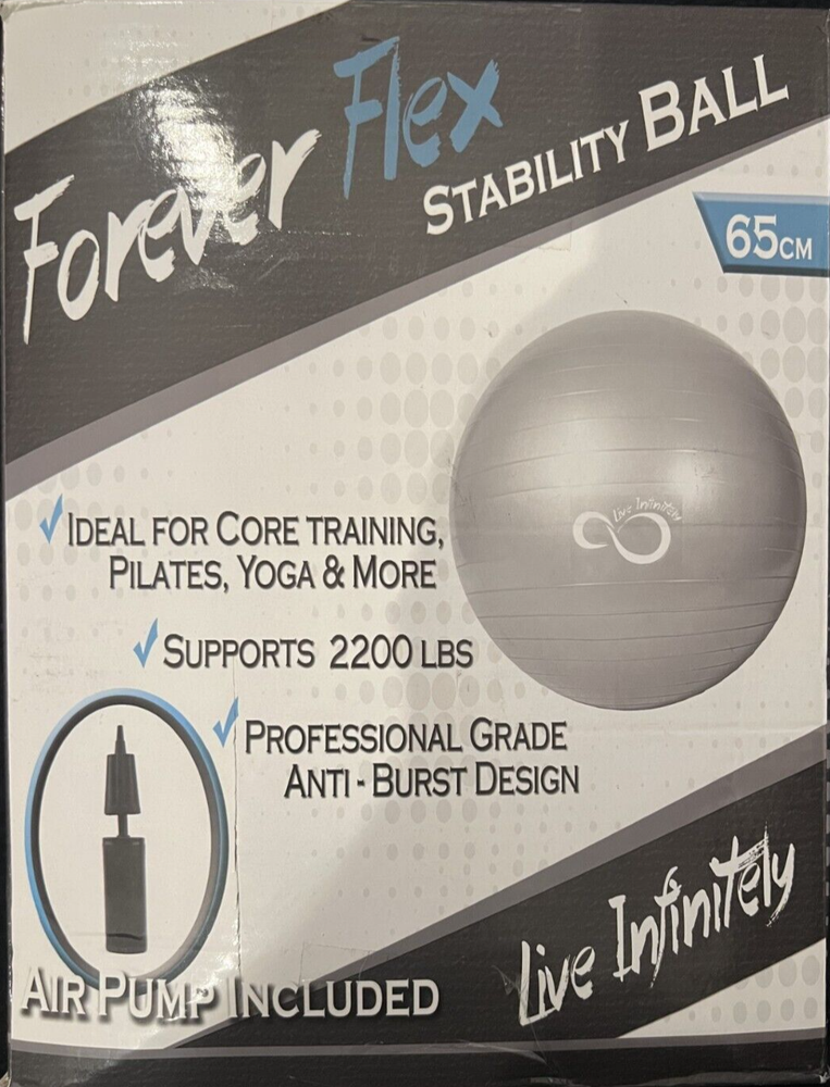 Exercise Ball 65cm Forever Flex Professional Grade Balance & Stability Ball