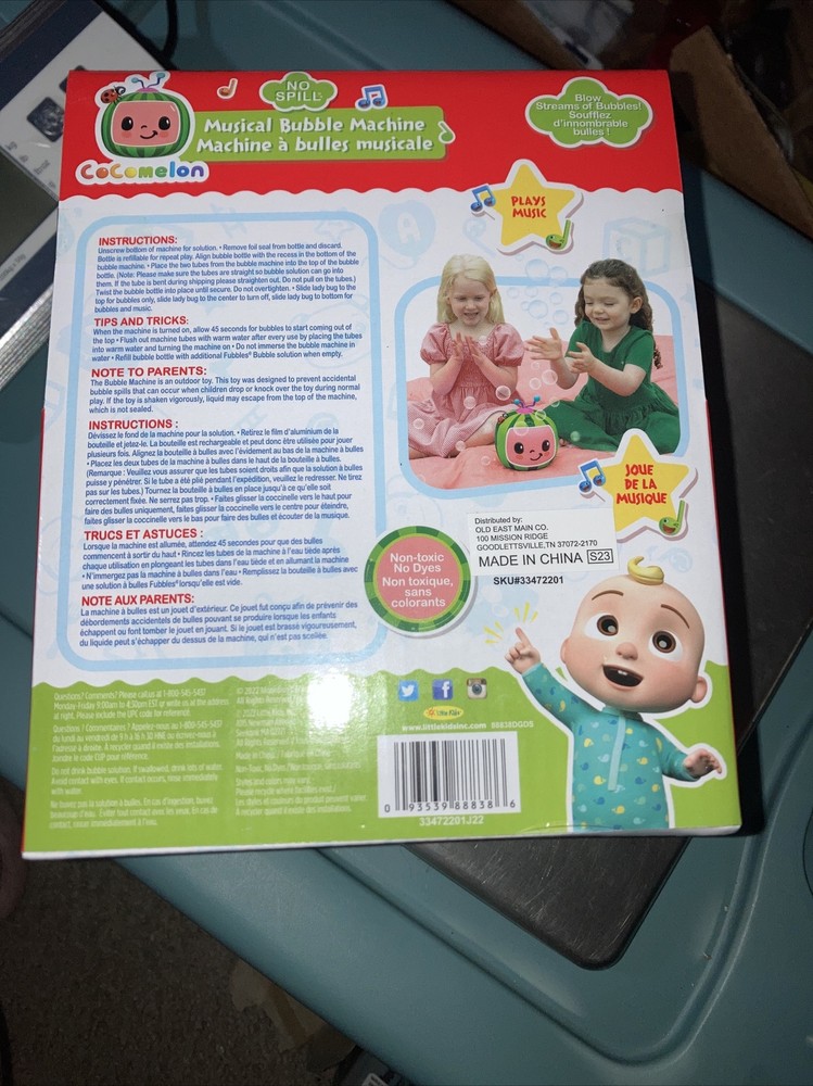 CoComelon NO Spill Musical Bubble Machine Bubble Toy