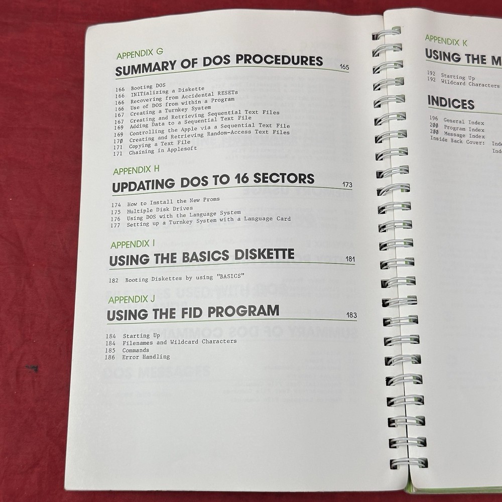 The DOS Manual Apple II Disk Operating System VTG 1980 Reference Manual Book