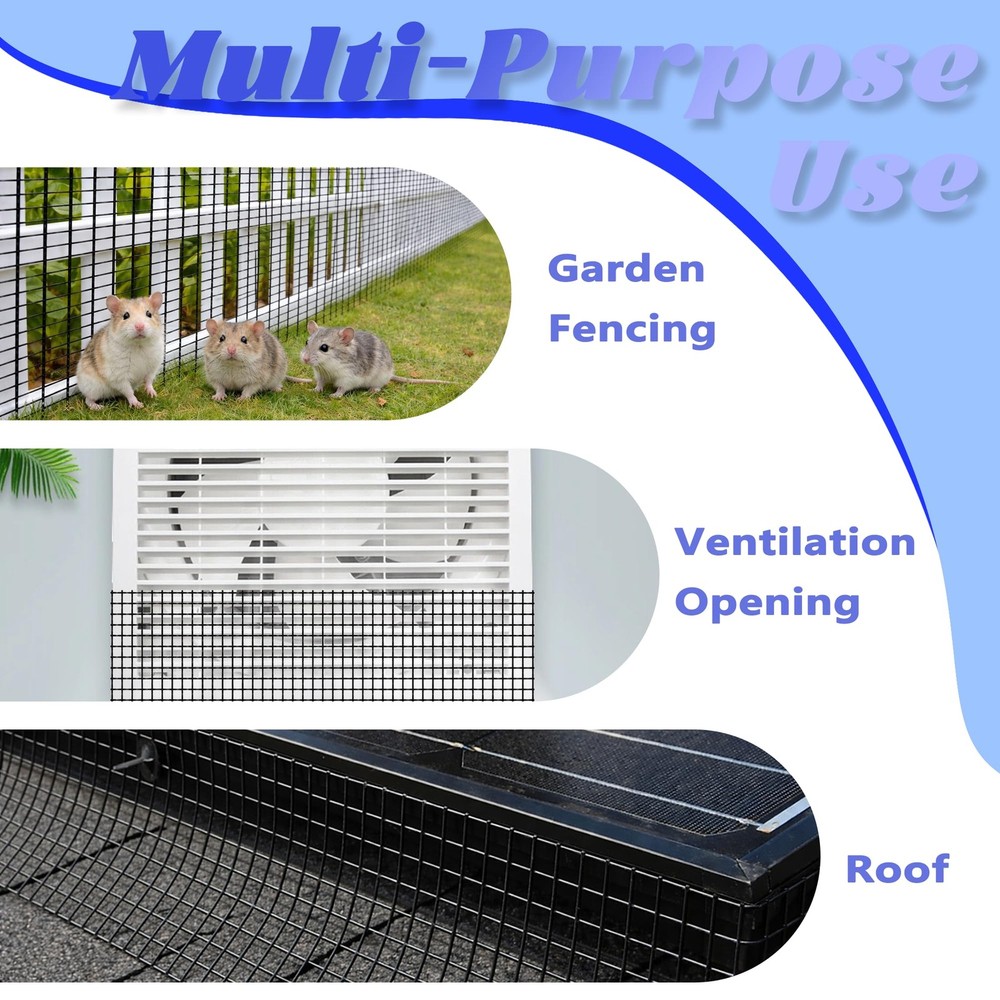 Solar Panel Bird Guard Anti-Rust Critter Guard with Fasteners 6 in