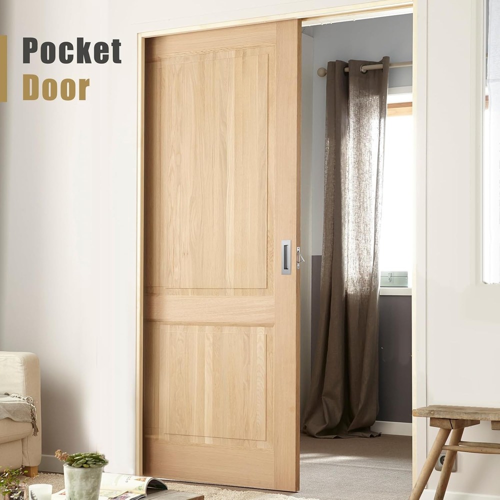 HBL' Pocket Door Hardware Set – 2 Recessed Flush Finger Pulls & 1 Edge Pull M...