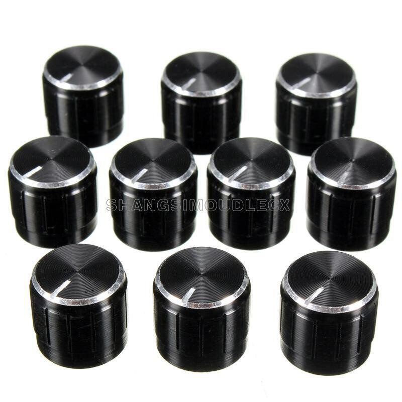10PCS Volume Control Rotary Knobs For 6mm Slide Knurled Shaft Potentiometer NEW-