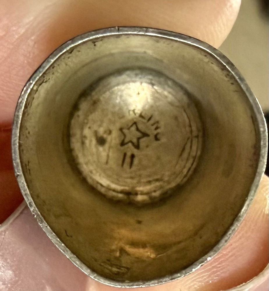 Antique Sterling Marked With Star No. 11 Silver Thimble