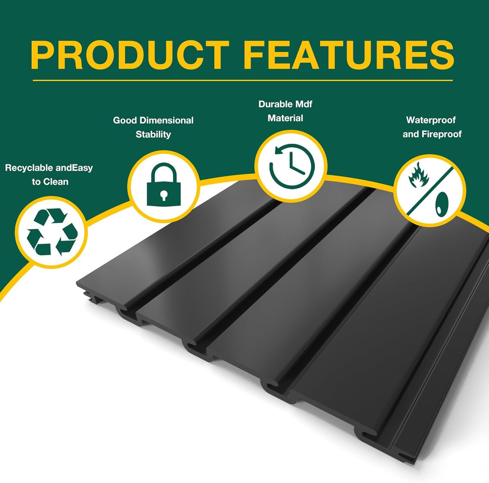 Heavy Duty Black Slat Wall Panel 4x8 Ft for Garage Storage Solutions