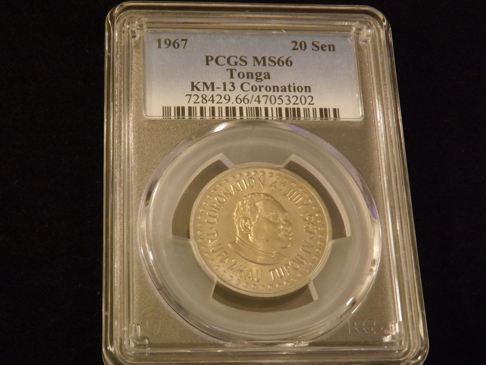 1967   20 Sen       TONGA           PCGS  MS 66