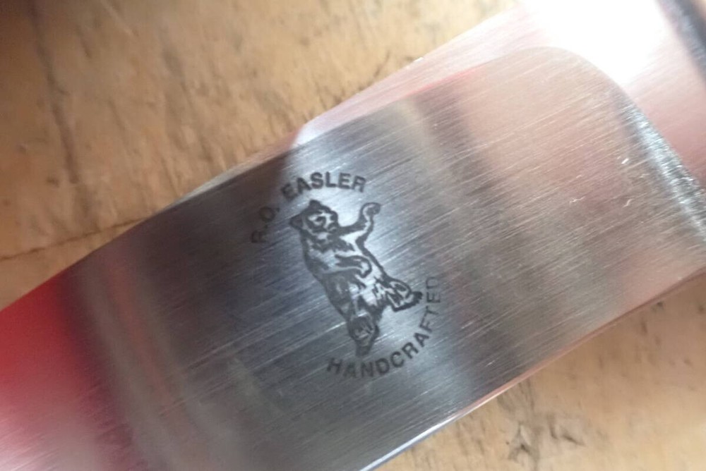 R.O. EASLER custom knife USA with sheath