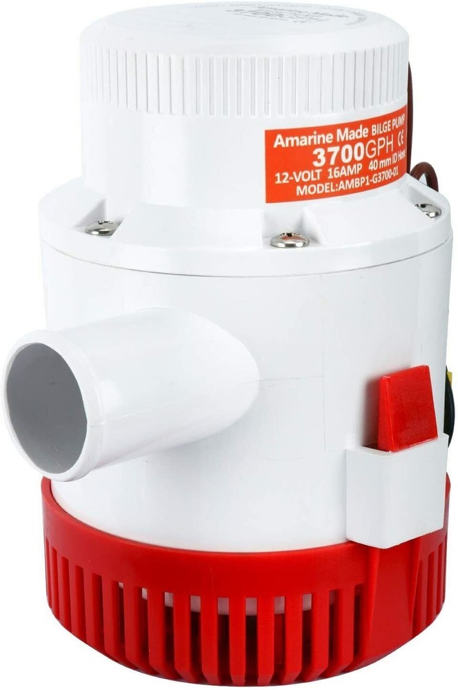 12V 3700 GPH Bilge Pump Boat Marine Submersible Water Pump 1-1/2" 40MM ID Hose