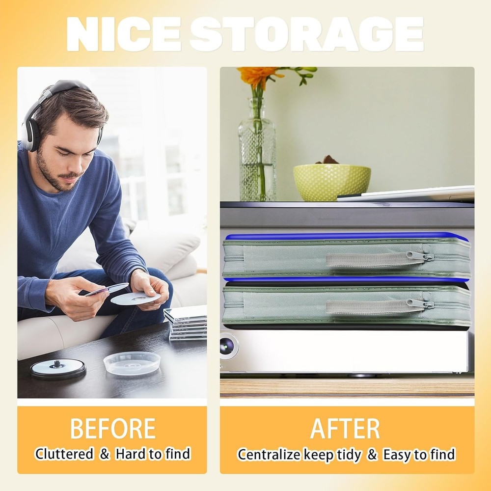 CD Case DVD Storage 4 Pack,100 Capacity DVD Cases Holder CD Storage Case Hold...