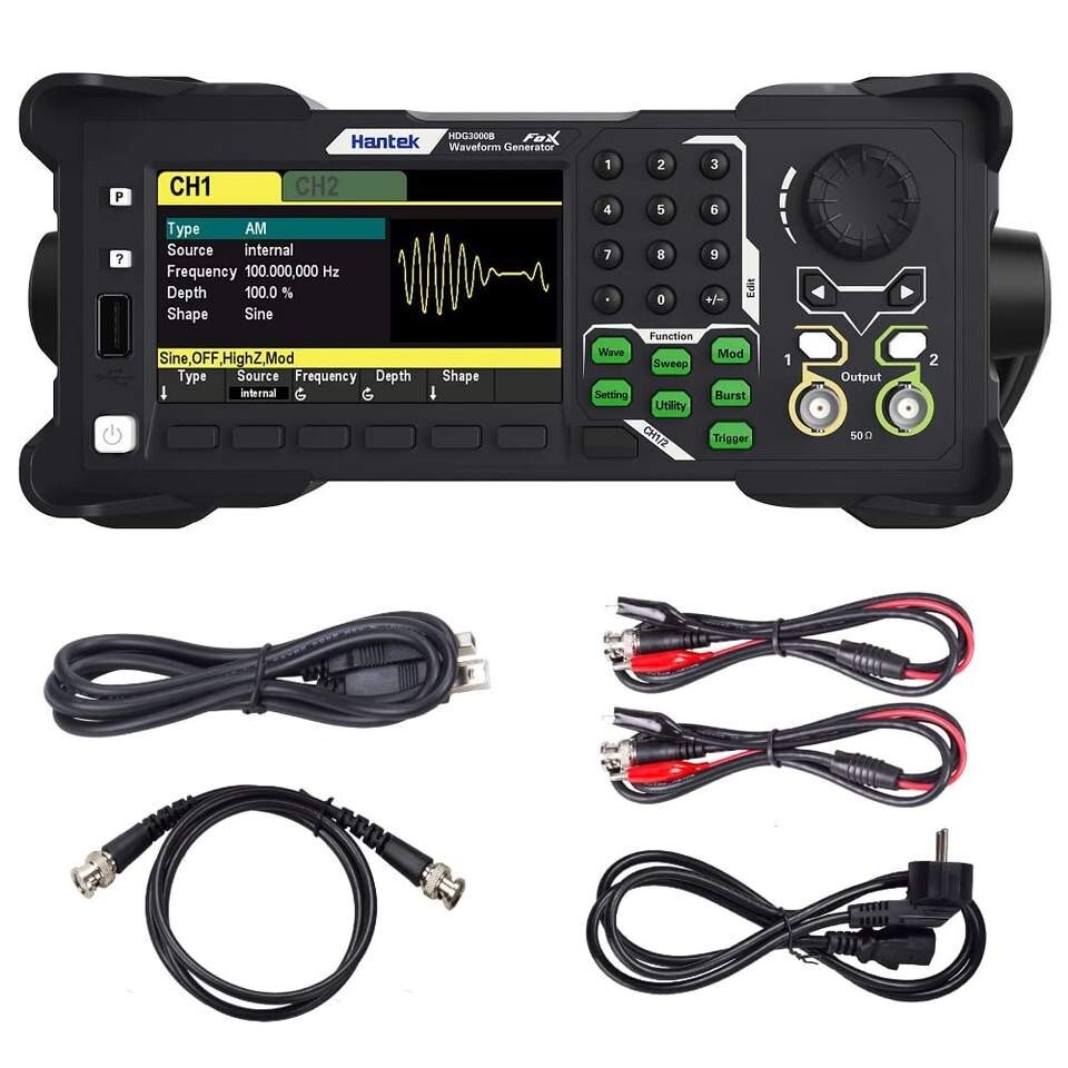 Hantek Function Arbitrary Waveform Generator 2CH 25MHz Pulse Freq Harmonic Meter