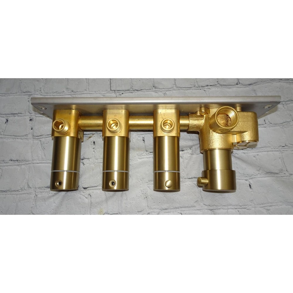 3 Function Shower Mixing Valve Trim Brushed Gold Three Way Thermostatic Valve