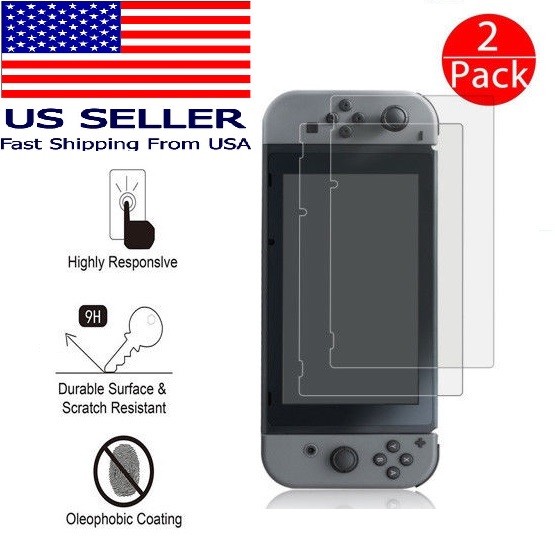 Nintendo Switch Screen Protector Premium Clear Tempered Glass Film Guard(2 Pack)