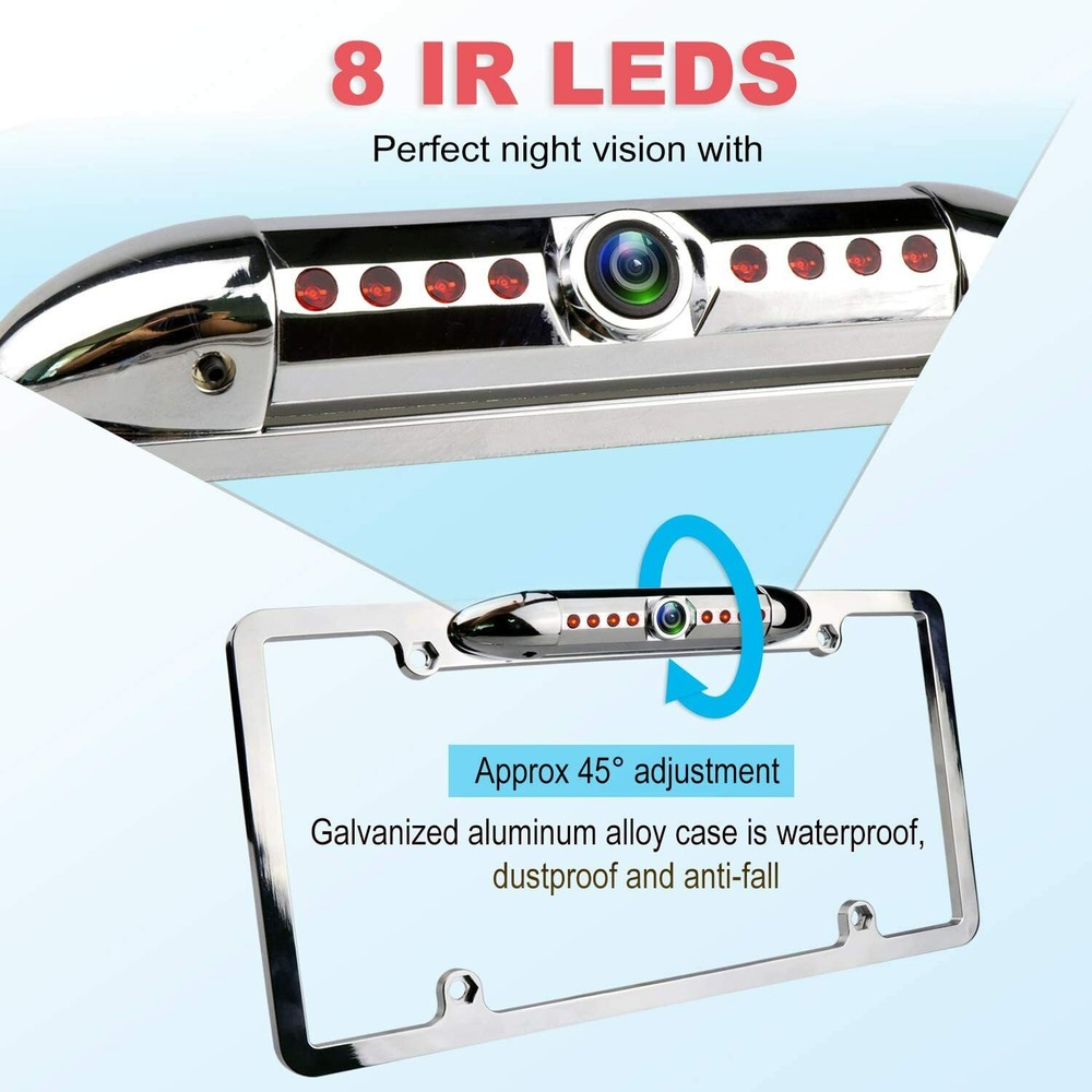 Backup Camera Rearview License Plate Frame for Boss MRCP9685A