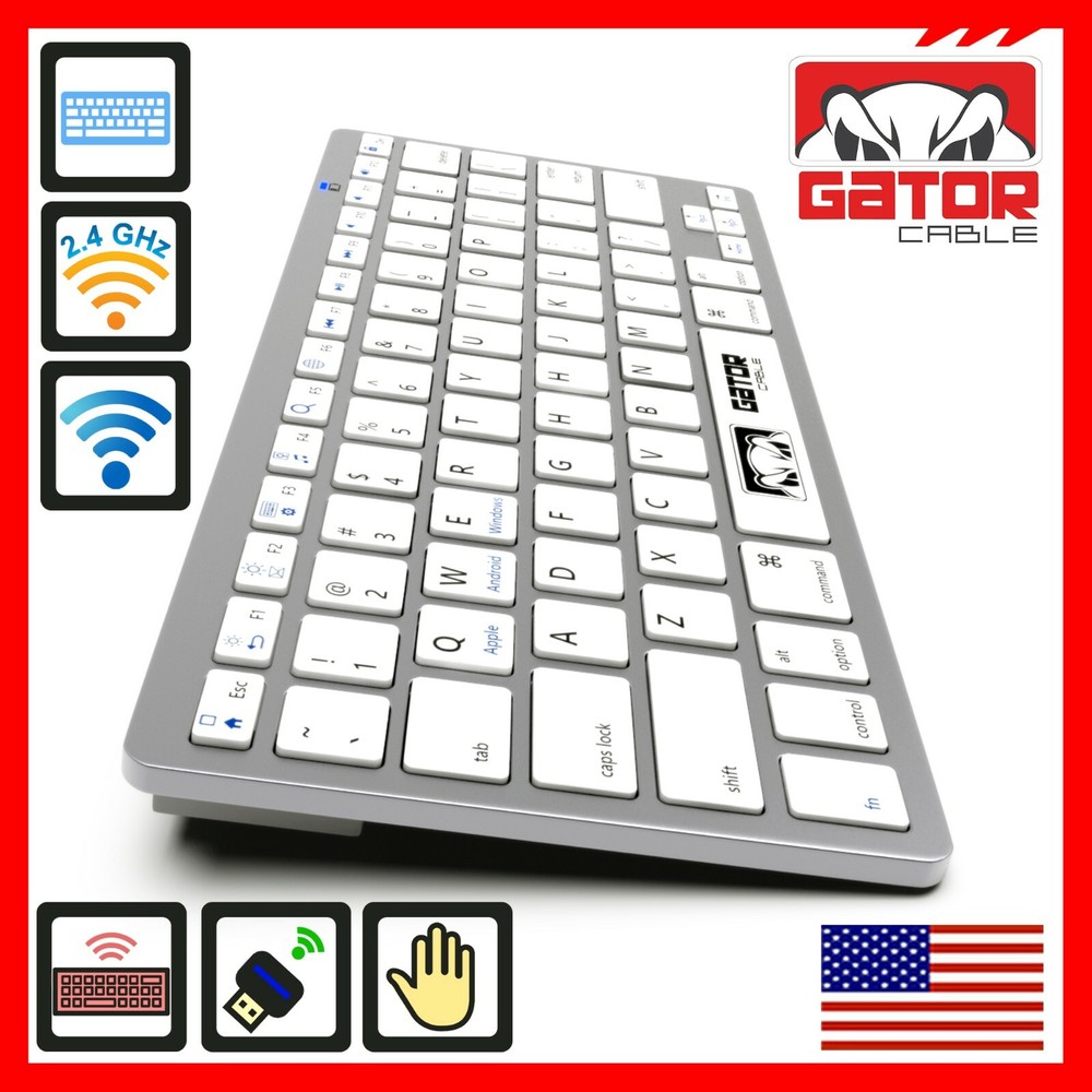 Wireless Bluetooth Keyboard For Windows PC Mac iOS Android iPhone Tablet Slim