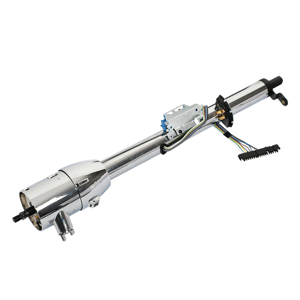 30" Chrome GM Tilt Automatic Shift Steering Column w/Ignition Key & Adapter