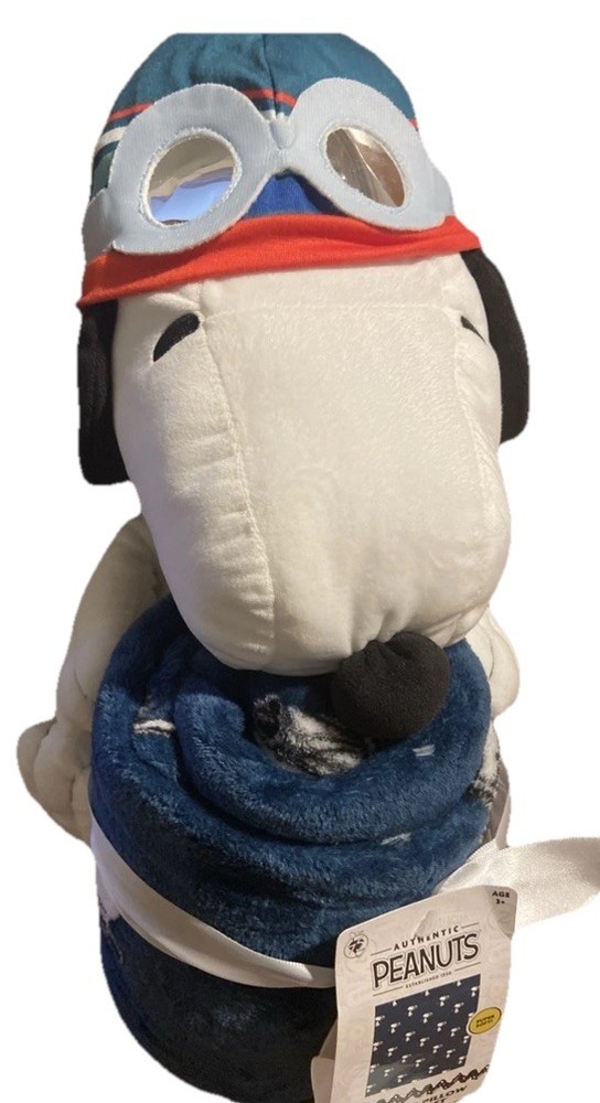Authentic Peanuts Plush Character Pillow & Throw Set Snoopy 48 X 58 Throw
