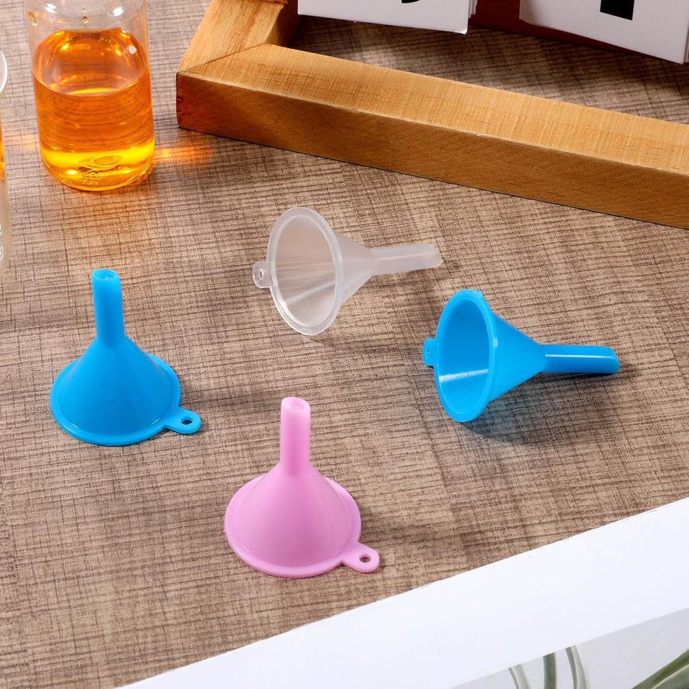 12 Pcs Tiny Funnels for Filling Small Bottles Plastic Kitchen Use Tiny Funnel wi