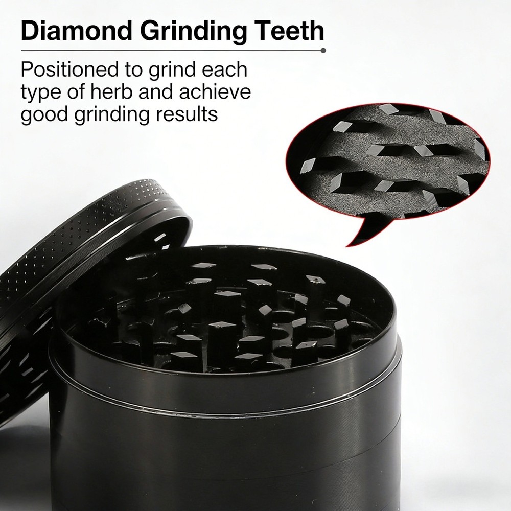 2.5" Tobacco Accessories, 2 Pcs 4-Layer Herb Grinder with Filter Screen