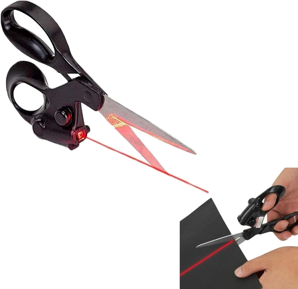 Professional Laser Guided Scissors, Cuts Straight Fast Guide Light Scissor, M...