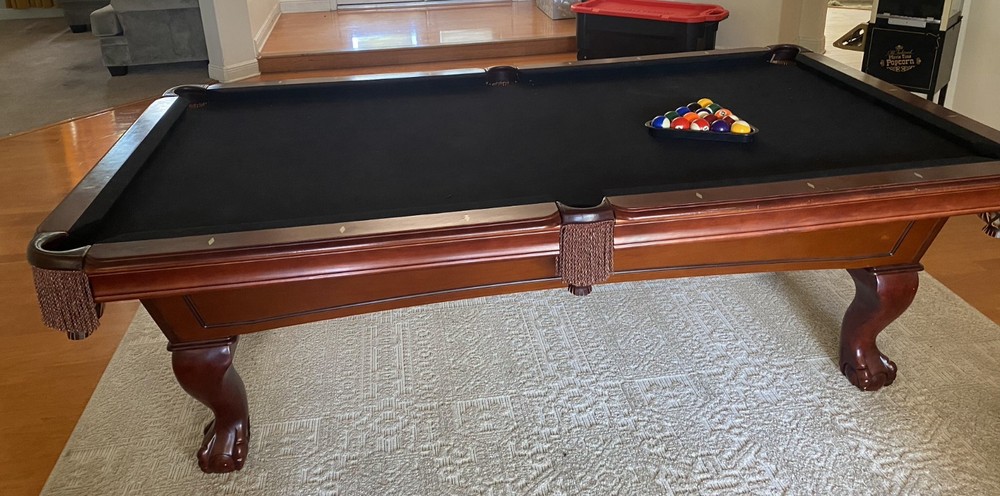 BERINGER KING GEORGE 8FT SOLID WOOD SLATE POOL TABLE