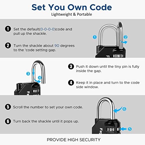 4 Digit Combination Padlock for School, Gym, Toolbox, Cabinet Storage (1 Pack