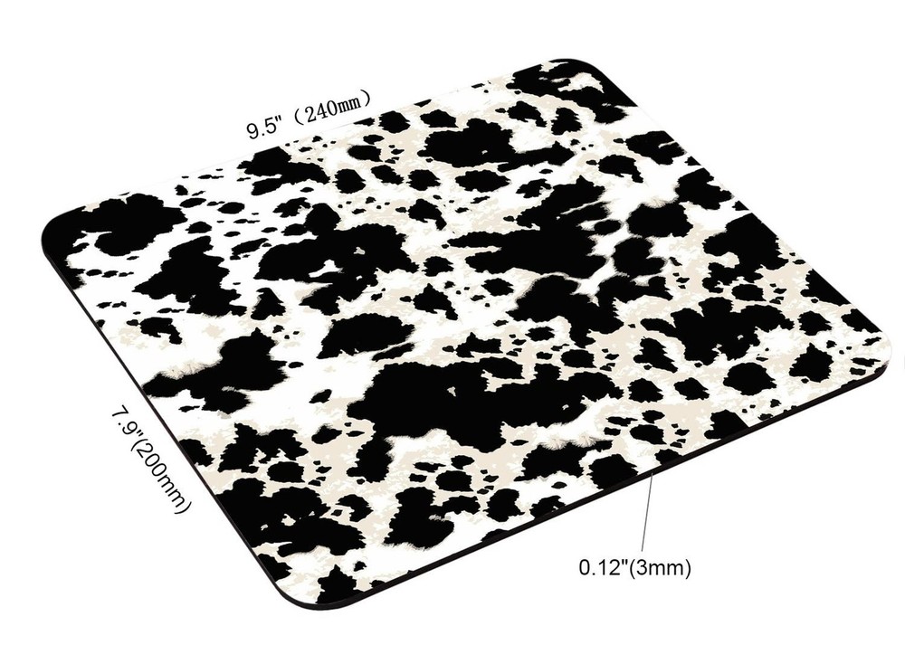 Cow Skin Pattern Texture Black and White Mouse Pad, Gaming Mouse Mat with Cus...