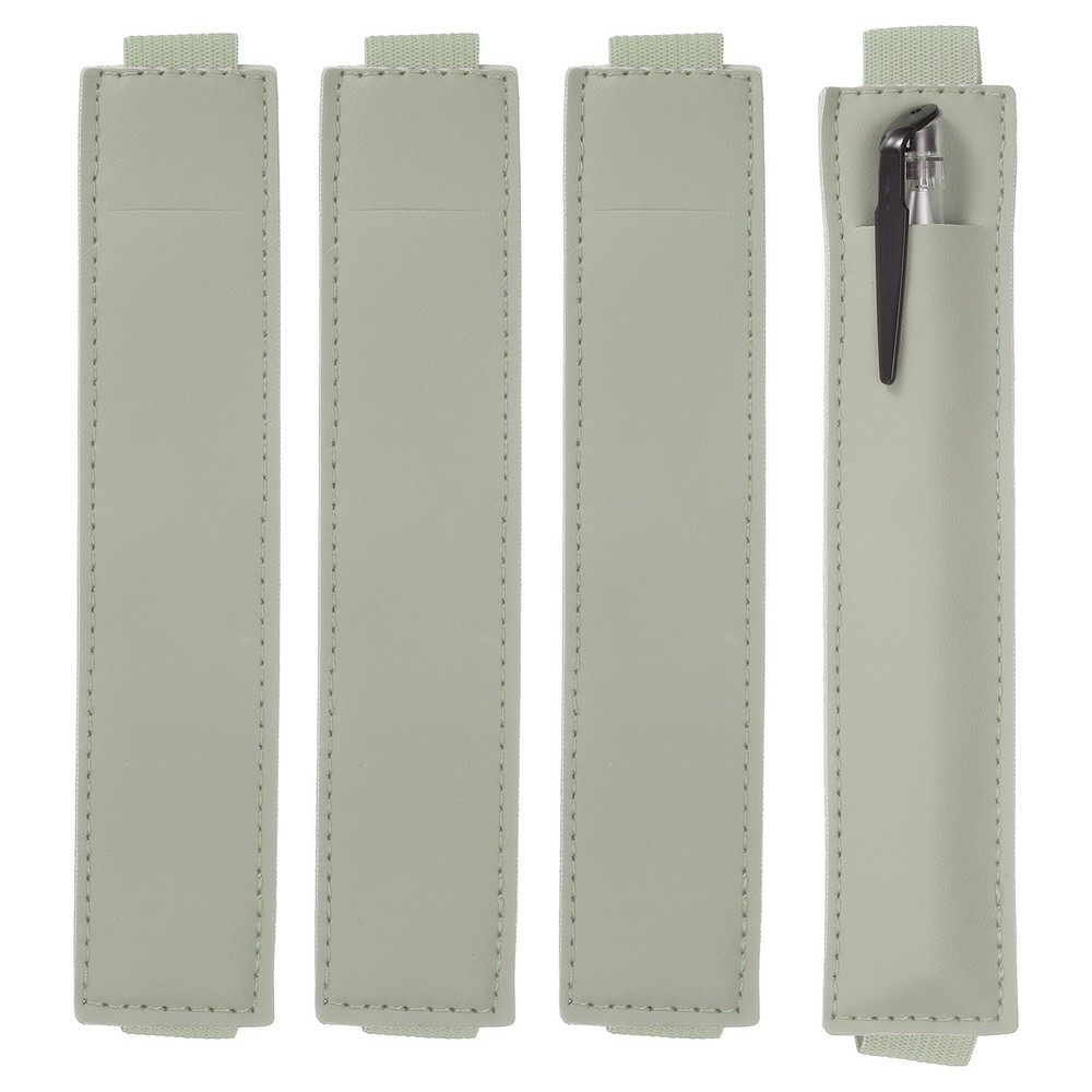 4 Pcs Adjustable Pen Loop Holder Pencil Sleeve Elastic Strap Band(Grey)