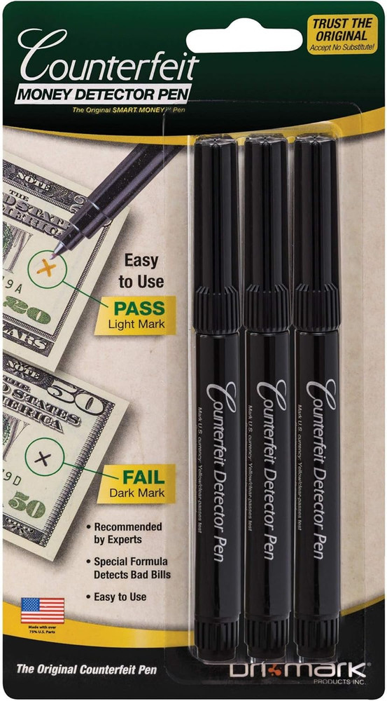 Counterfeit Detector Pens Black 3 Pack